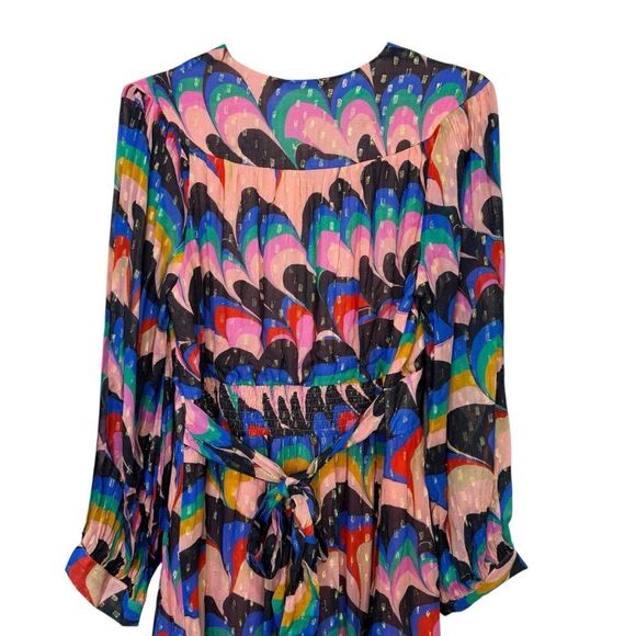 NEW Oliphant Tie Back Maxi Dress Venice Blue Large - Picture 9 of 14